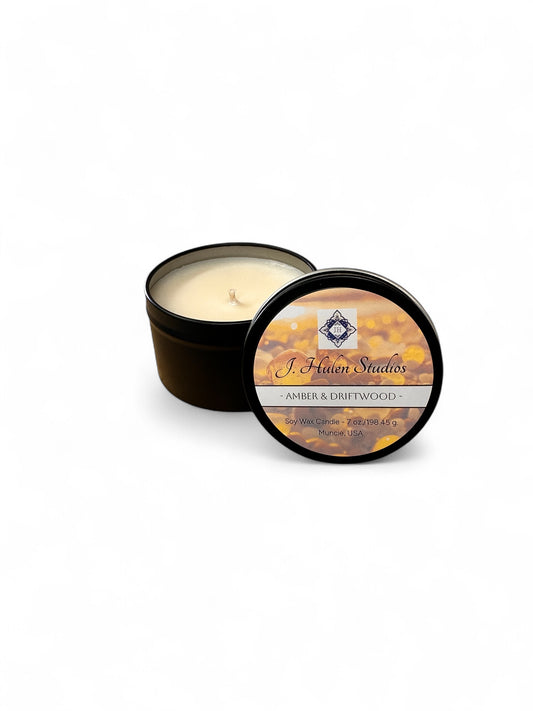 Amber & Driftwood Travel Candle 7 oz