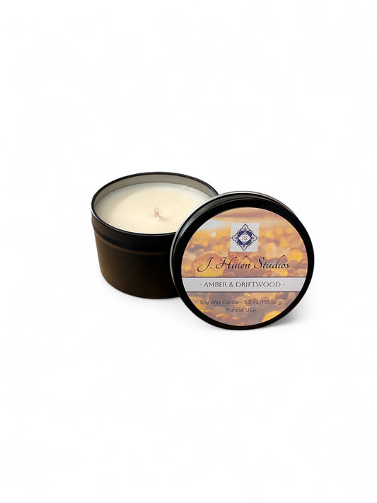 Amber & Driftwood Travel Candle 5 oz
