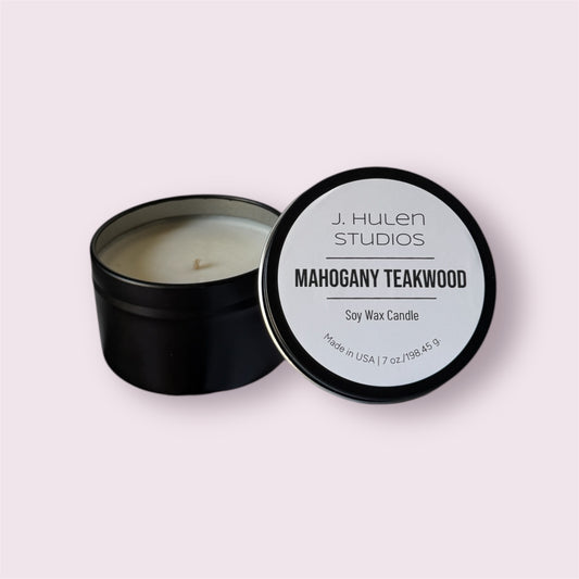 Mahogany Teakwood Travel Candle - 7 oz